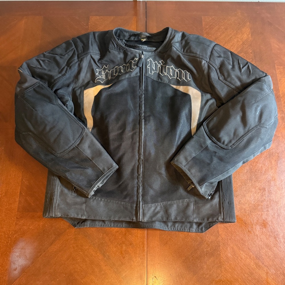 Scorpion EXO Skeletal Protection Mesh Motorcycle Jacket Black Mens Large L